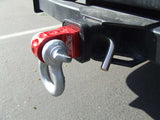 HitchLink 2.0 - Receiver Shackle Mount for 2" Receivers by Factor 55 Red Powdercoat on Jeep at KxK Industries LLC