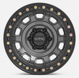 17" KMC Tank Beadlock Wheel (17x9) Grey KM236 KxK Industries LLC Gray
